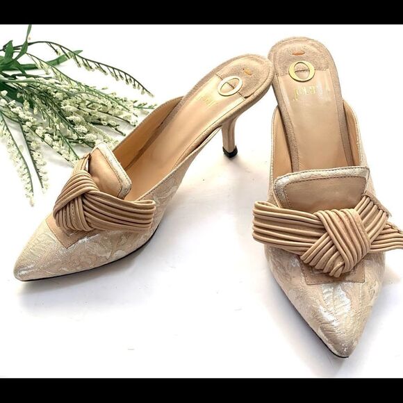 O Jour Shoes - O Jour Old Satin/Leather Mules Wedding/Bridal